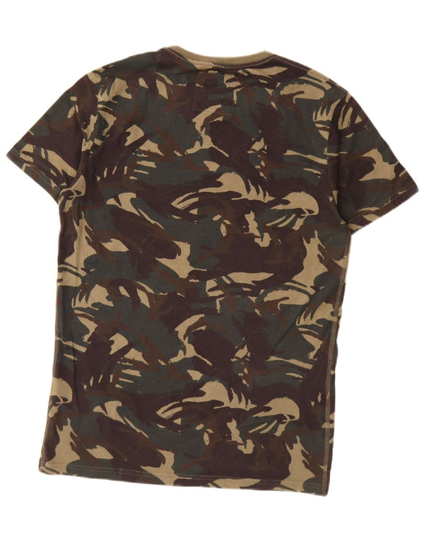 Superdry Herre grafisk T-shirt Top Lille Khaki Camouflage Bomuld