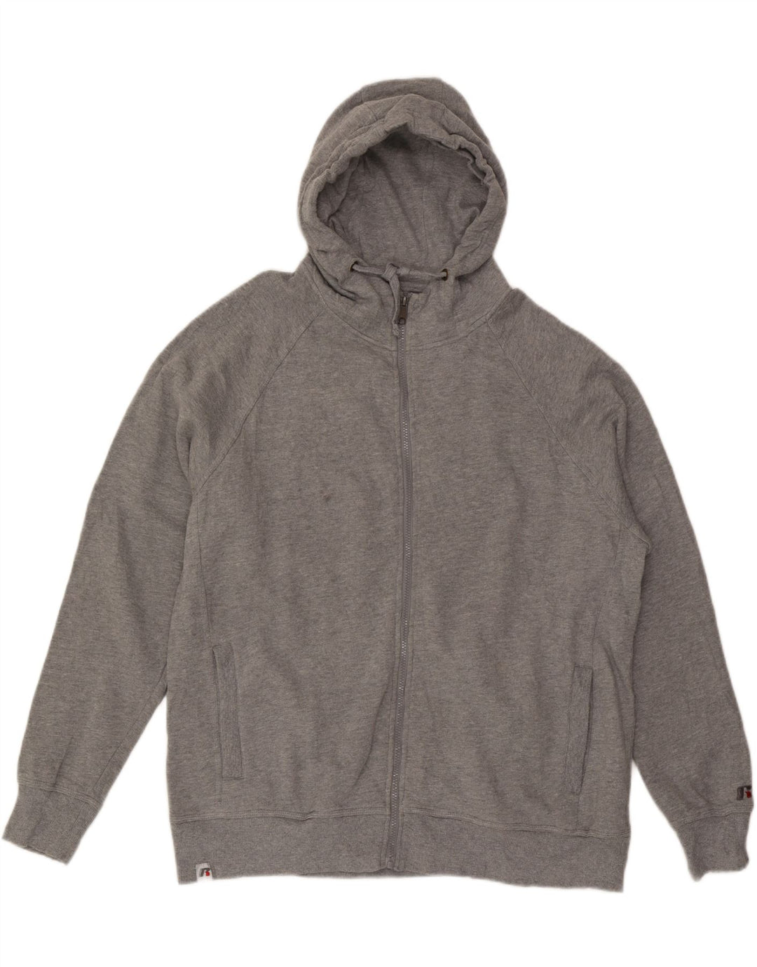 RUSSELL ATHLETIC Mens Zip Hoodie Sweater XL Grey Cotton Vintage Russell Athletic and Second-Hand Russell Athletic from Messina Hembry 