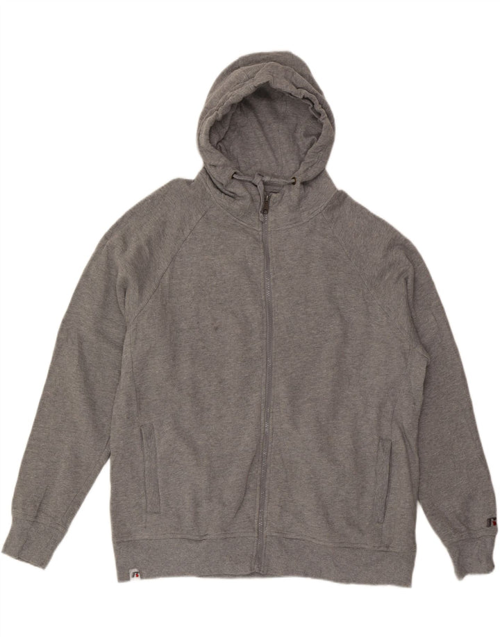 RUSSELL ATHLETIC Mens Zip Hoodie Sweater XL Grey Cotton Vintage Russell Athletic and Second-Hand Russell Athletic from Messina Hembry 