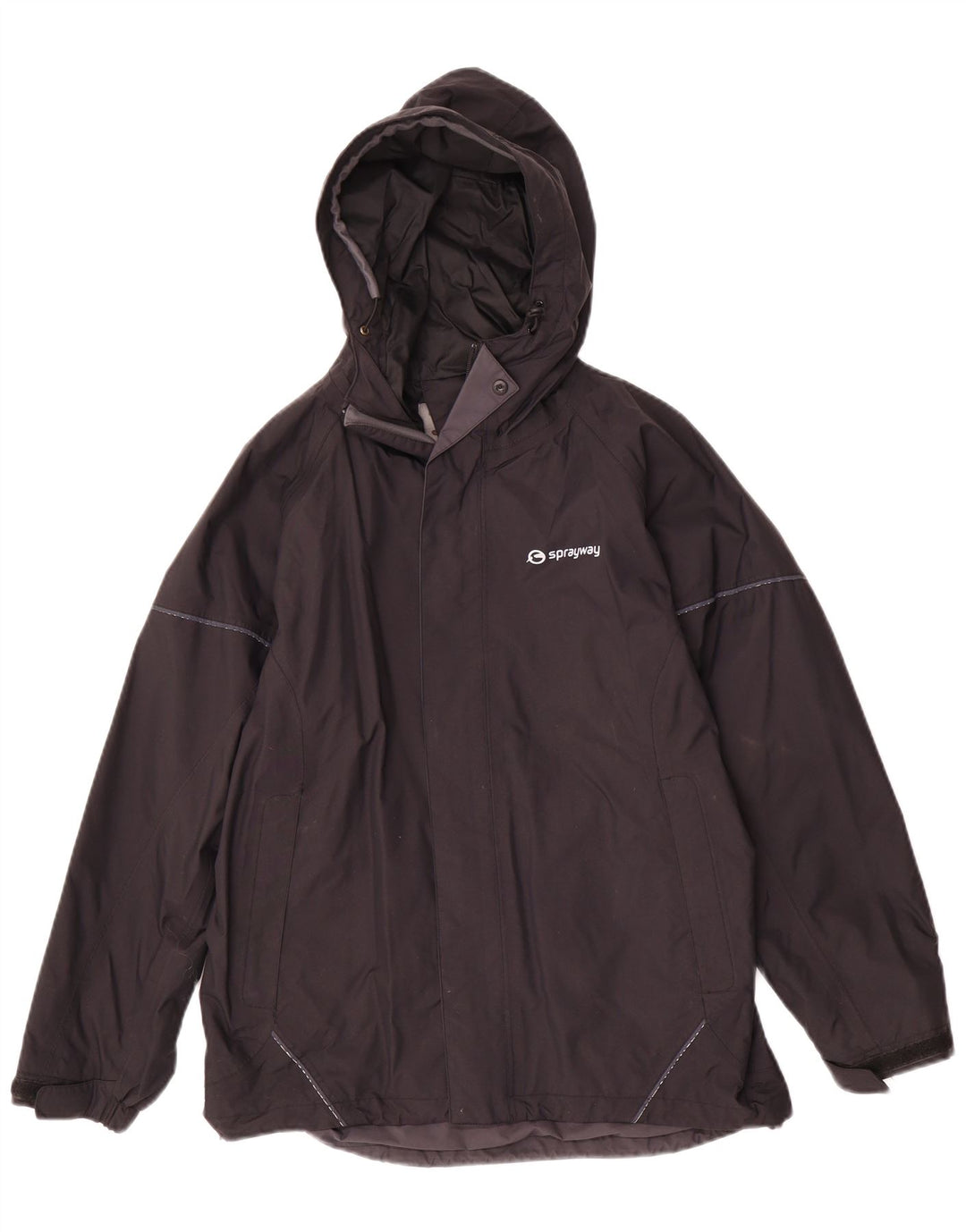 Sprayway Jungen-Regenjacke mit Kapuze, 12–13 Jahre, schwarzes Polyester