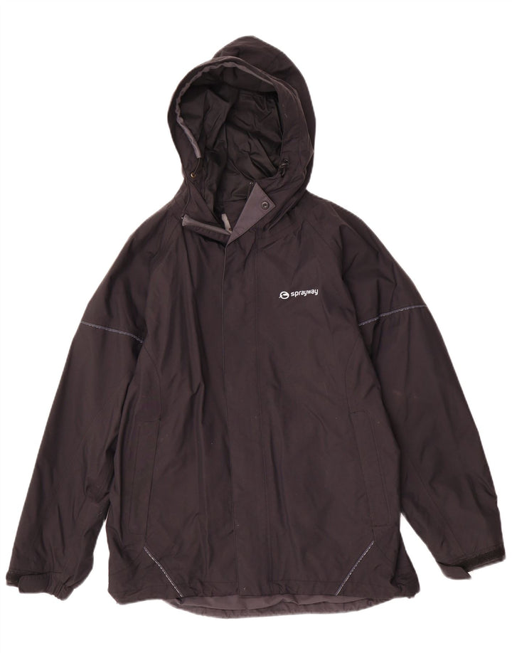 Sprayway Jungen-Regenjacke mit Kapuze, 12–13 Jahre, schwarzes Polyester