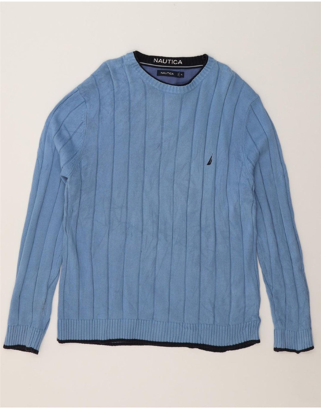 NAUTICA Mens Boat Neck Jumper Sweater XL Blue Cotton Vintage Nautica and Second-Hand Nautica from Messina Hembry 
