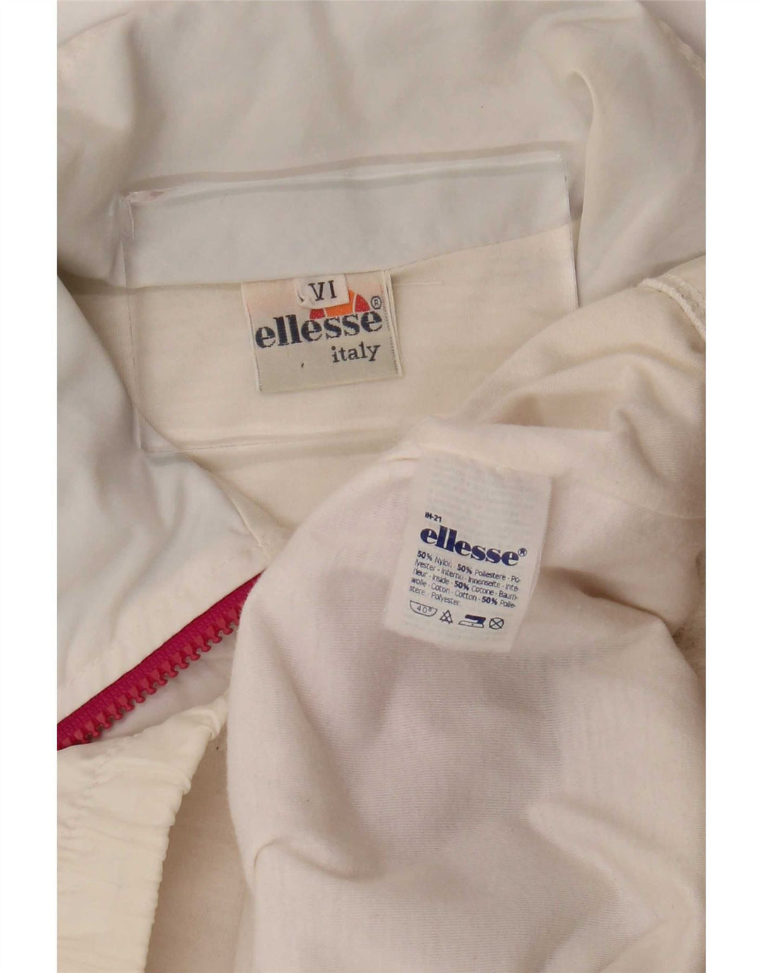 Giacca da tuta da donna Ellesse UK 14 Nylon color block bianco medio