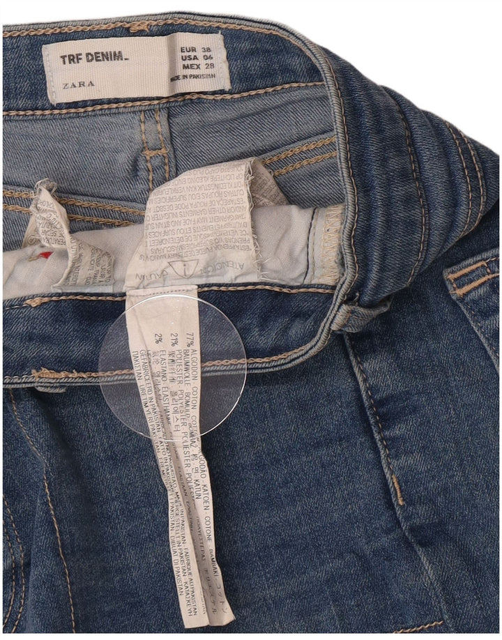 Zara Damen Jeansshorts EU 38 Small W28 Blaue Baumwolle