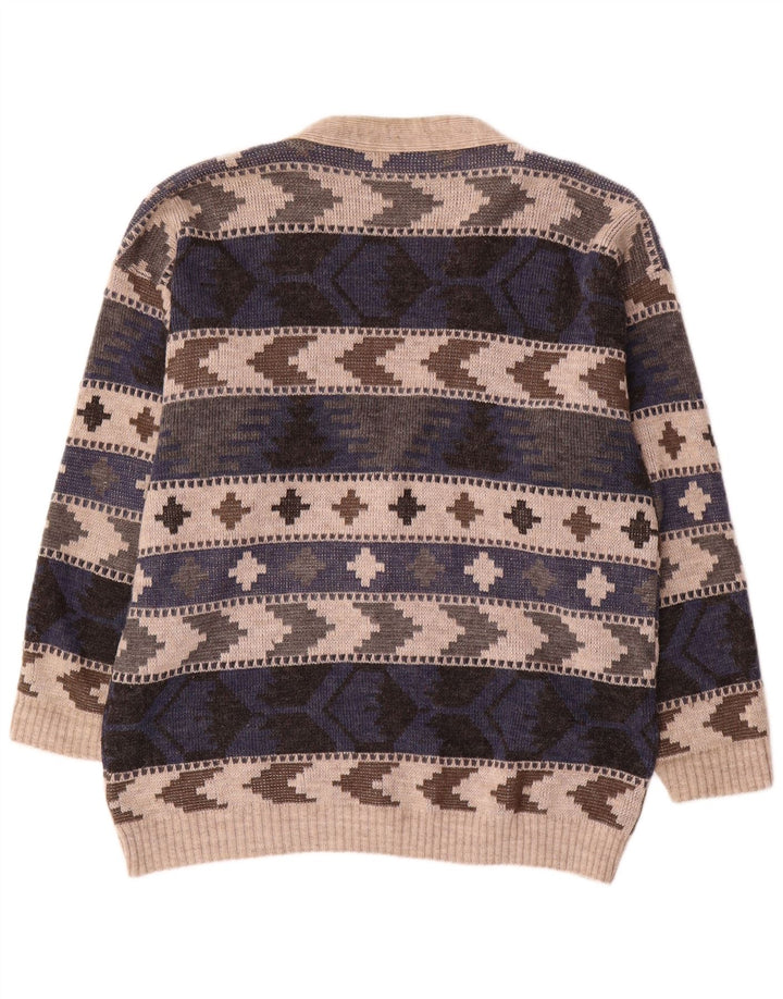 Cardigan Vintage pentru bărbați, mare, multicolor, geometric