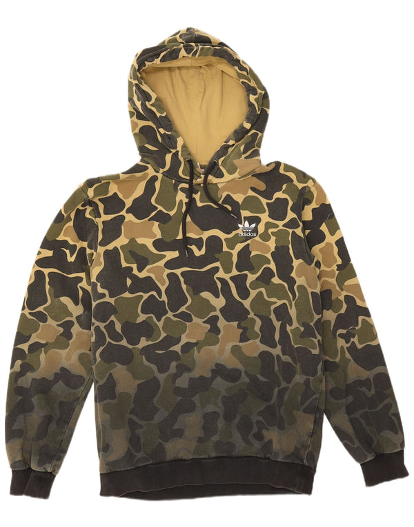 Adidas Mens Hoodie Jumper Pequeno Algodão Camuflado Cáqui