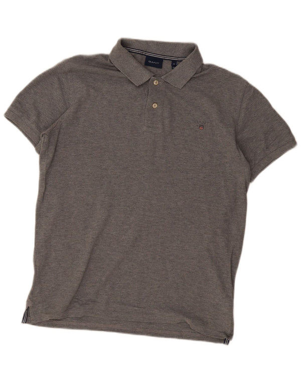 Gant Mens Polo Shirt Medium Grey Cotton