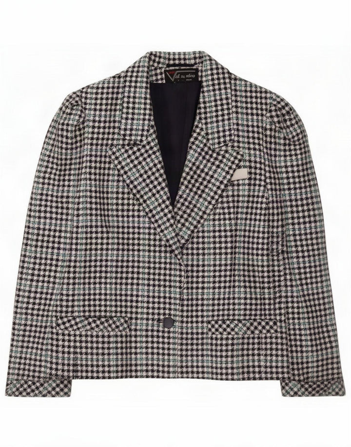 Vintage Womens Blazer Jacket IT 34 XS Multicolore Pied-de-poule Classique
