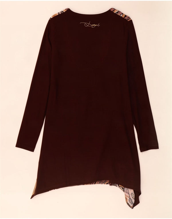 Desigual Womens Graphic Long Sleeve Tunic Dress UK 10 Small Brown Floral
