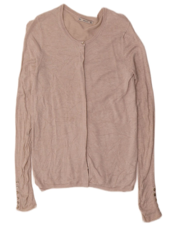 Zara Womens Cardigan Sweater UK 10 Small Beige Viscose