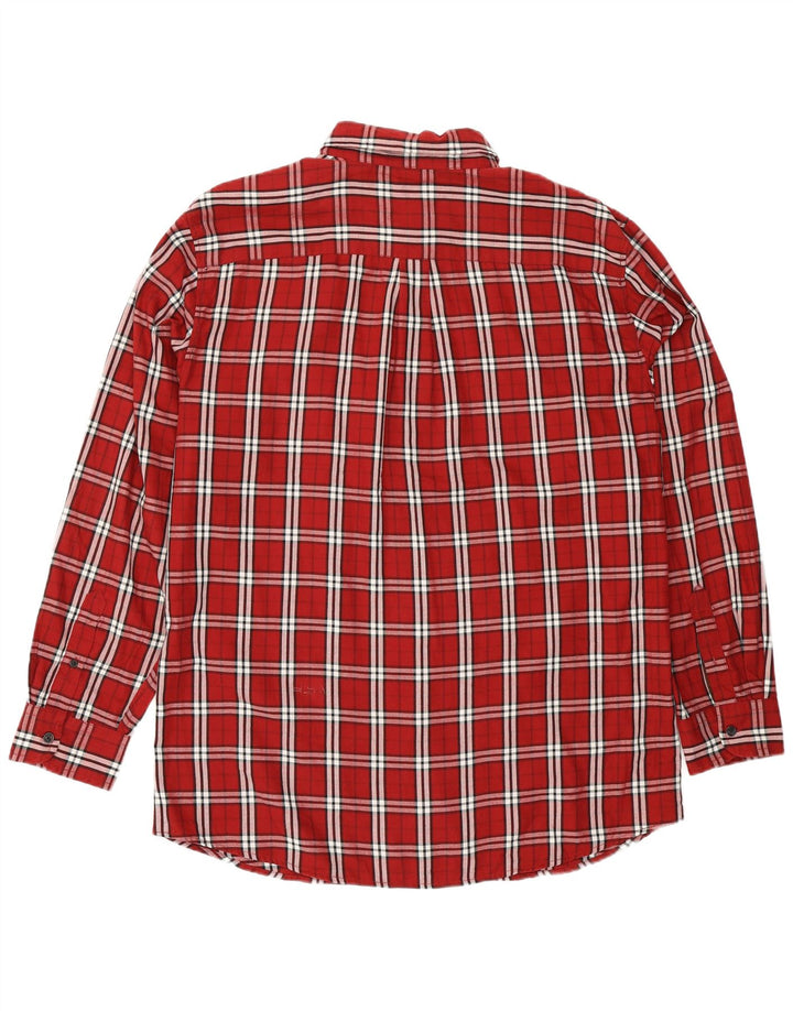 Chaps Herren-Flanellhemd XL, rot kariert, Baumwolle