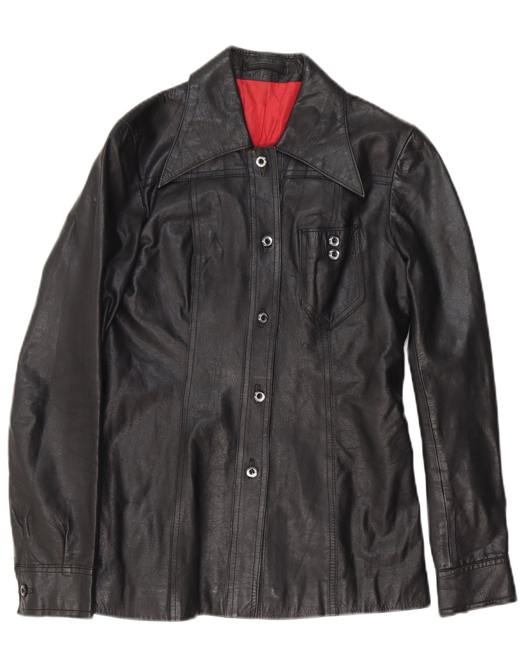 BWS Womens Leather Jacket UK 10 Small Black