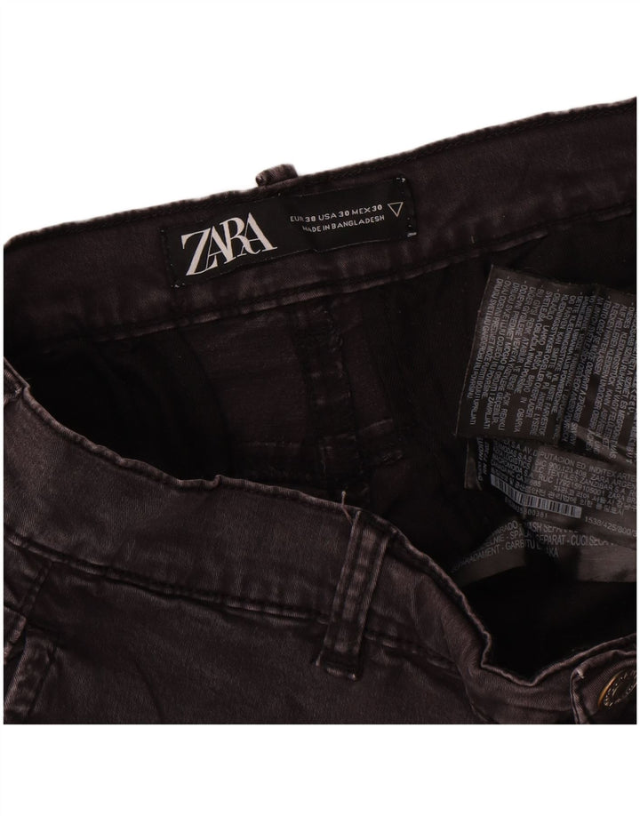 Zara Herre Cargo Slim Jeans EU 38 Small W30 L30 Grå Bomuld