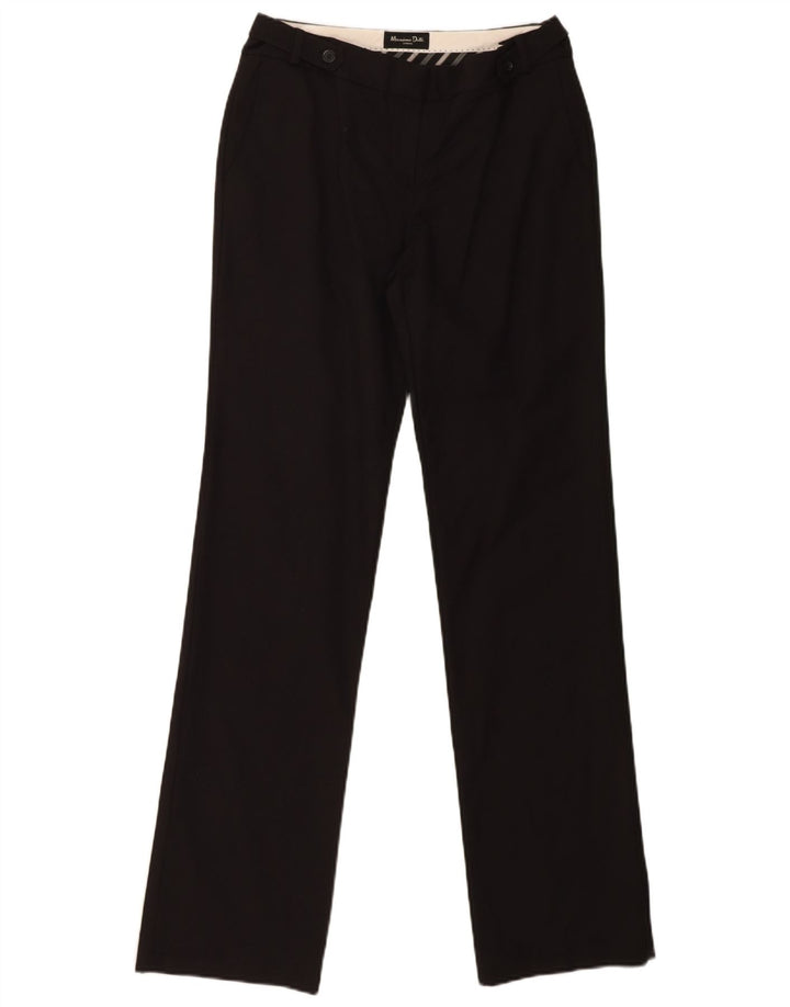 MASSIMO DUTTI Womens Straight Chino Trousers EU 40 Medium W30 L33 Black