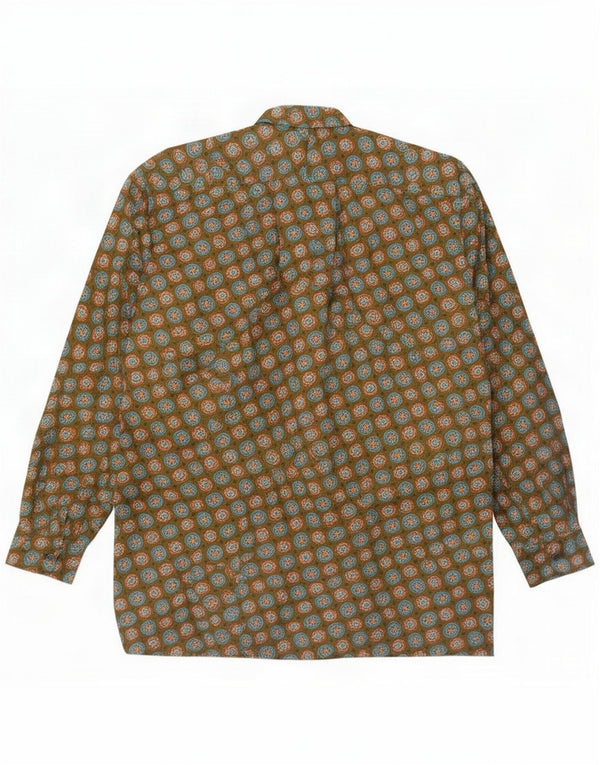 Мужская рубашка C&A XL, хлопок с цветочным принтом цвета хаки