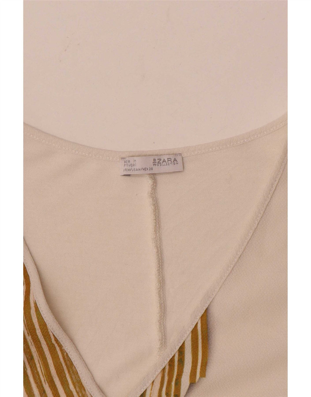 Zara Chemisier sans manches pour femme UK 44 Medium Blanc Colourblock