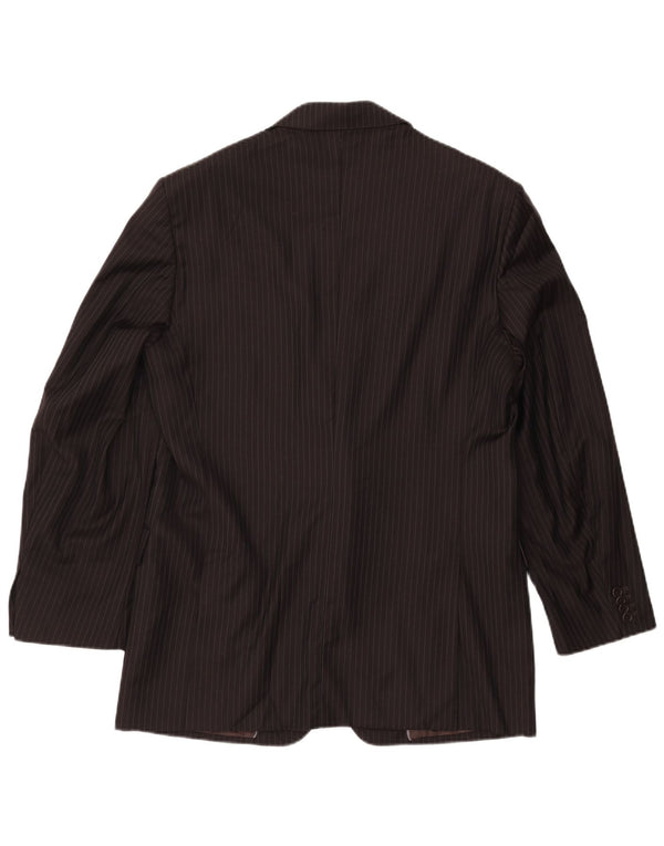 MASSIMO DUTTI Chaqueta tipo blazer de 2 botones para hombre EU 54 XL Lana a rayas marrón