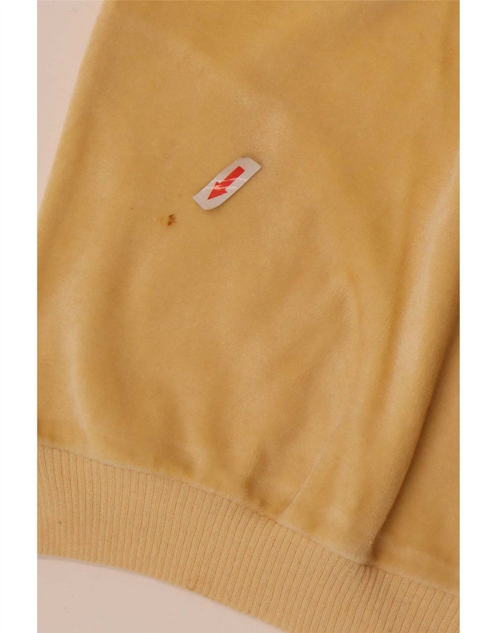 Vintage Womens Velour Sweatshirt Jumper IT 50 XL Yellow
