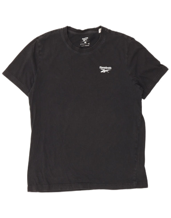 Reebok Herre T-Shirt Top Medium Sort Bomuld