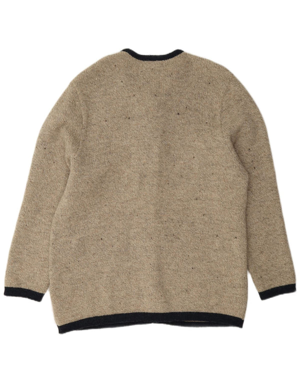 Giesswein Womens Graphic Cardigan Sweater UK 16 Large Grey Meled Neuheit