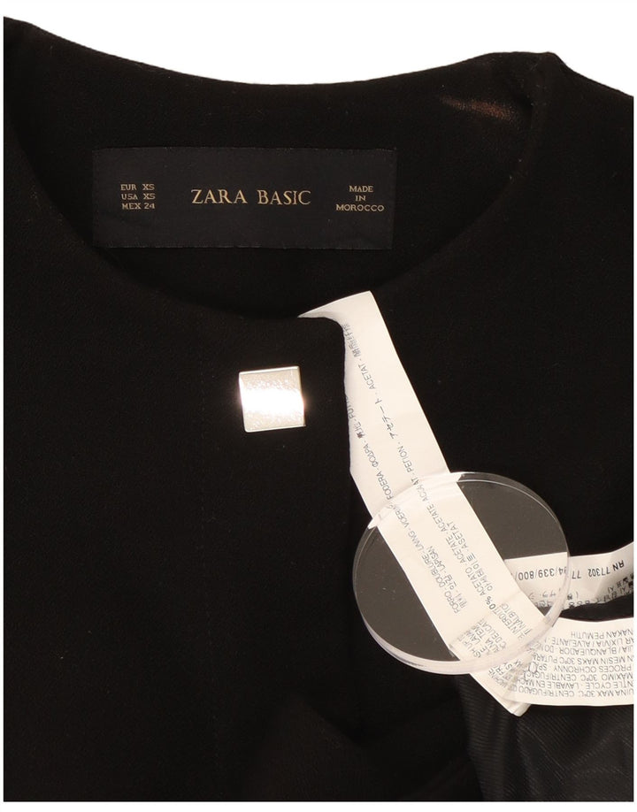 Zara Womens Crop 1-knap blazerjakke UK 6 XS Black Acetate