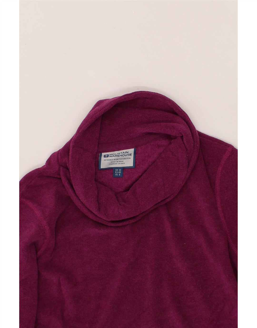 MOUNTAIN WAREHOUSE Womens Roll Neck Sweatshirt Jumper UK 12 Medium  Purple Vintage Mountain Warehouse and Second-Hand Mountain Warehouse from Messina Hembry 