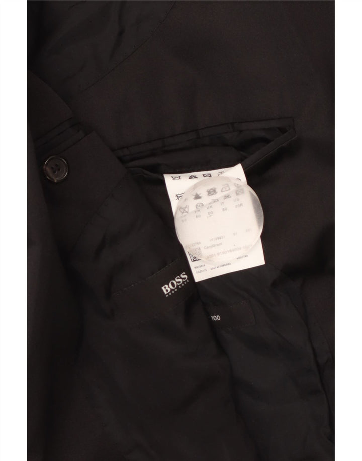 Hugo Boss Herren-Blazer mit 1 Knopf, UK 50, große schwarze Schurwolle