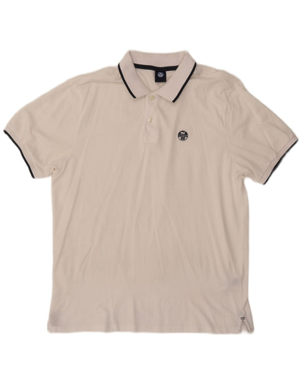 North Sails Mens Polo Shirt Large White Cotton