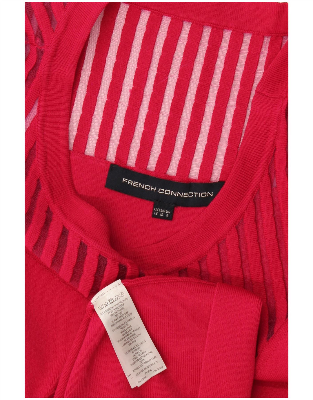 French Connection Womens A-Line Dress UK 12 Medium Pink Viscose