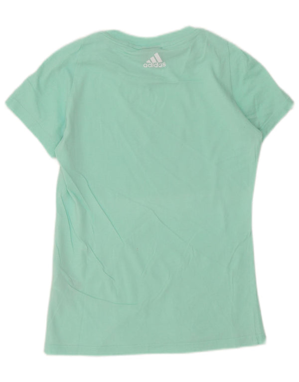 Γυναικείο γραφικό μπλουζάκι Adidas Top UK 4/6 XS Τυρκουάζ βαμβάκι