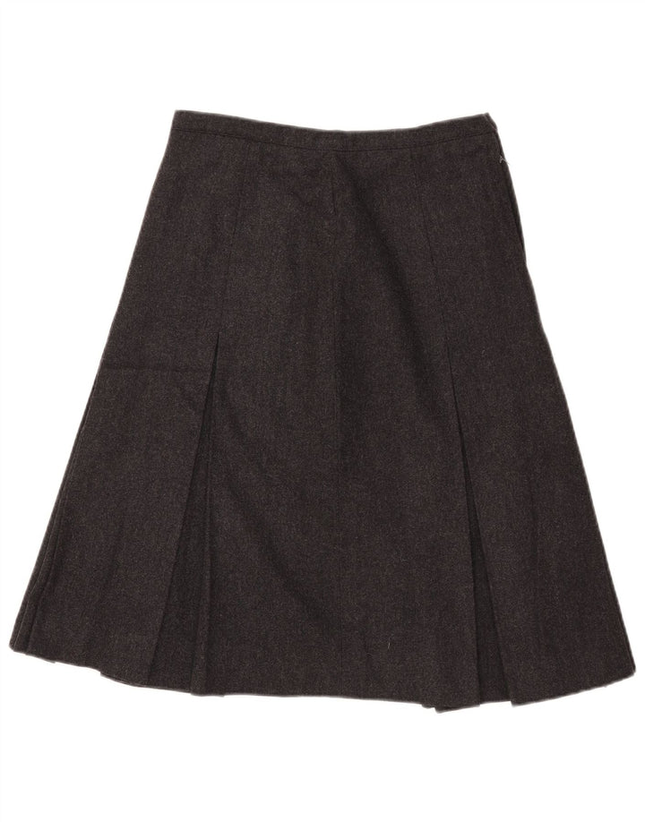 Vintage Womens Pleated Skirt W28 Medium Grey