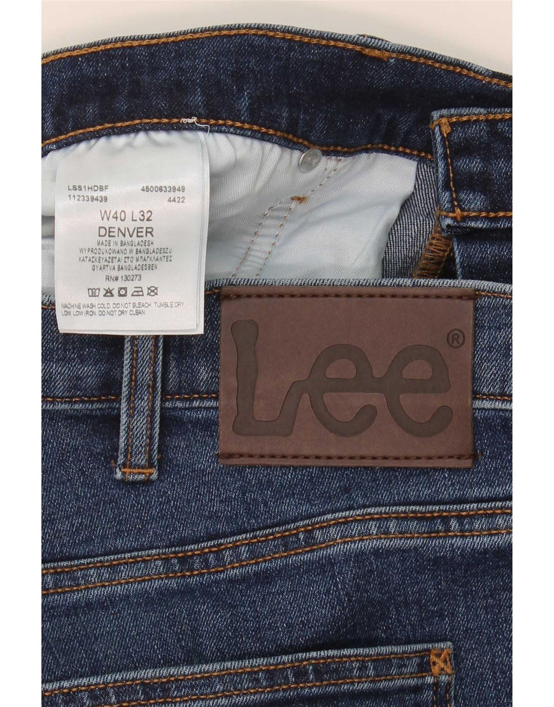 Lee Mens Denver Bootcut Jeans  W40 L32 Blue Cotton