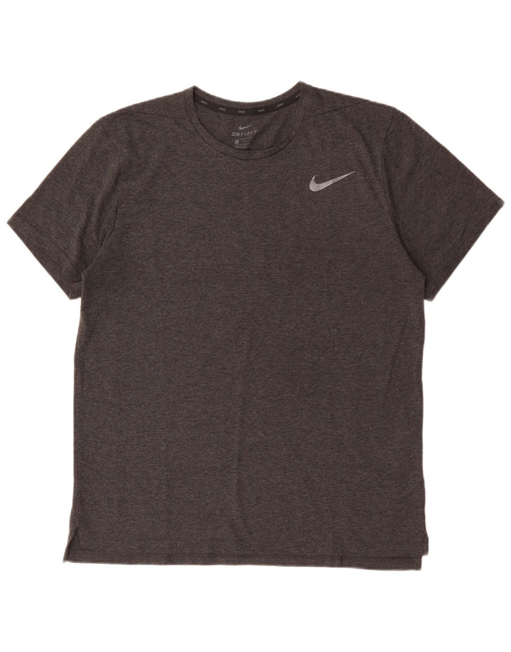 Nike Hommes Dri Fit T-Shirt Haut Large Gris Polyester