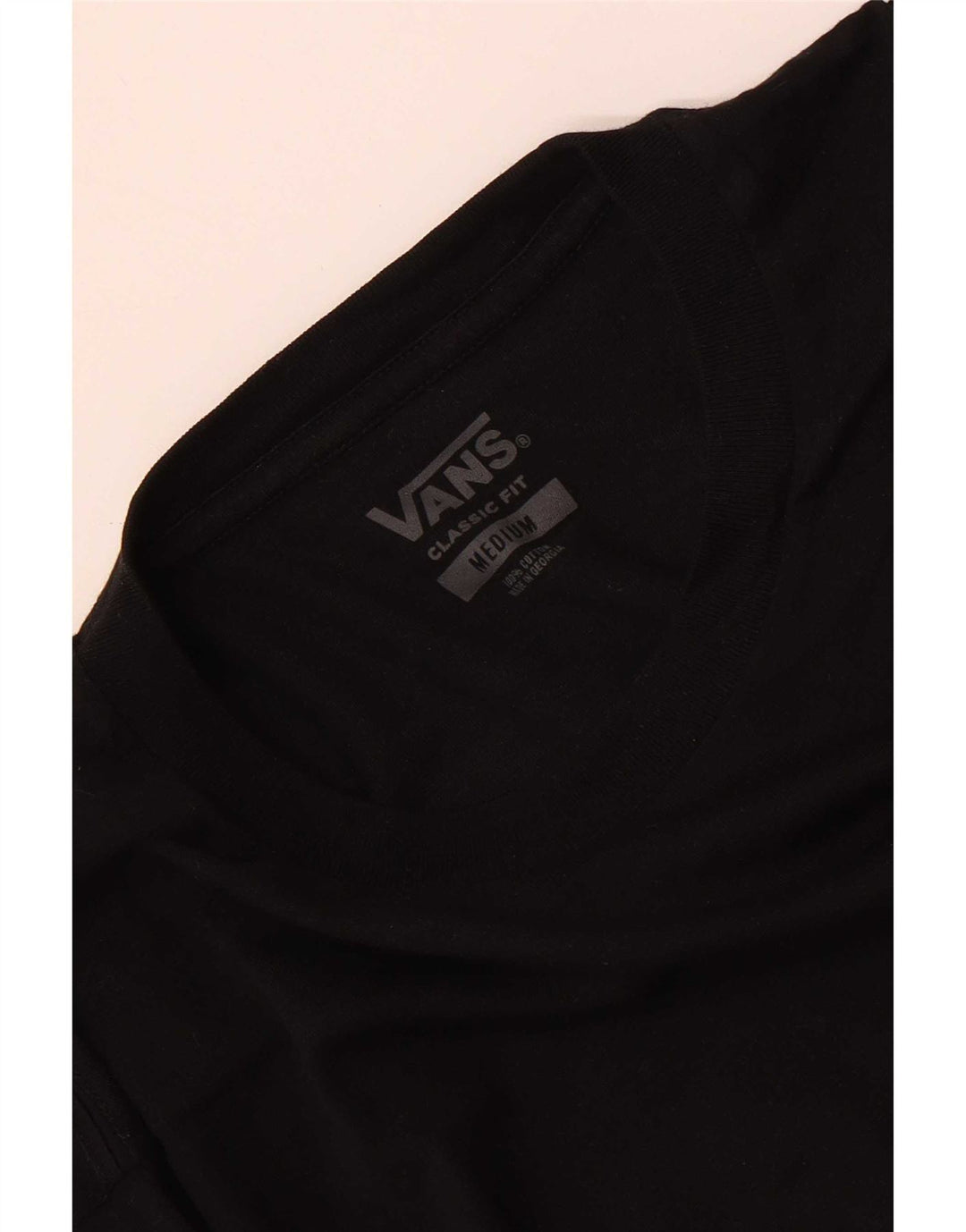 Vans Herre Classic Fit T-Shirt Top Medium Sort Bomuld