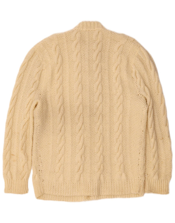 Vintage Mens Cardigan Sweater Small Off White