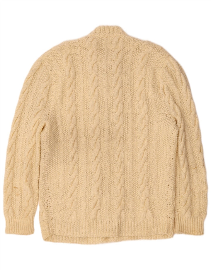 Vintage Herren Cardigan Pullover Small Off White