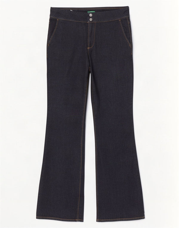 Джинсы Benetton женские Bootcut UK 12 Medium W32 L34 Темно-синие, хлопок