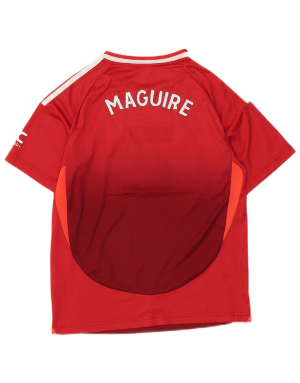 Adidas Boys Manchester United Grafisk T-Shirt Top 12-13 År Rød