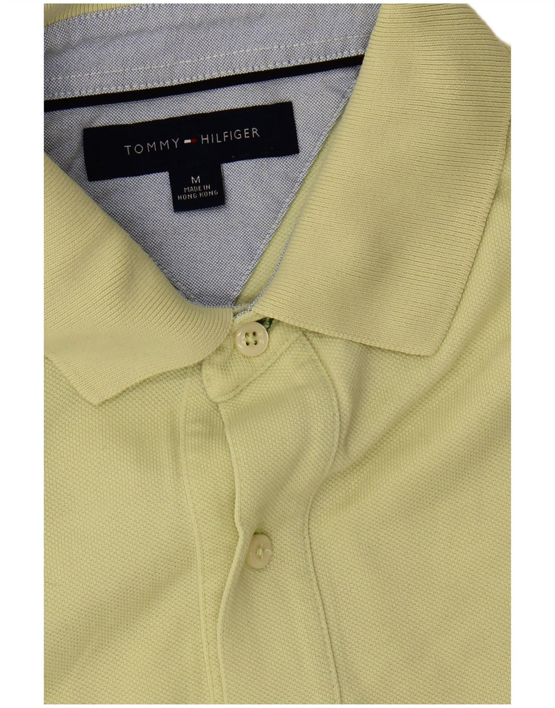 TOMMY HILFIGER Mens Polo Shirt Medium Yellow