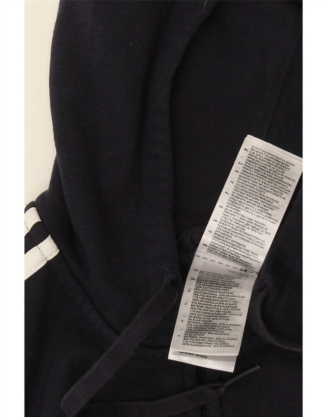 Adidas Mens Zip Hoodie Sweater Medium Navy Blue Cotton