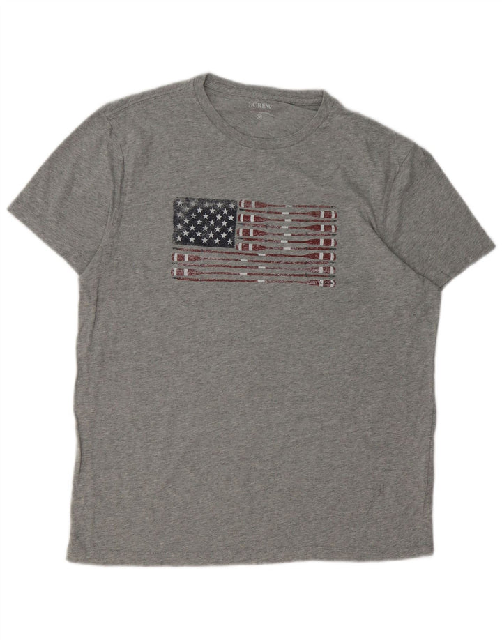 J. CREW Mens Graphic T-Shirt Top Medium Grey Cotton