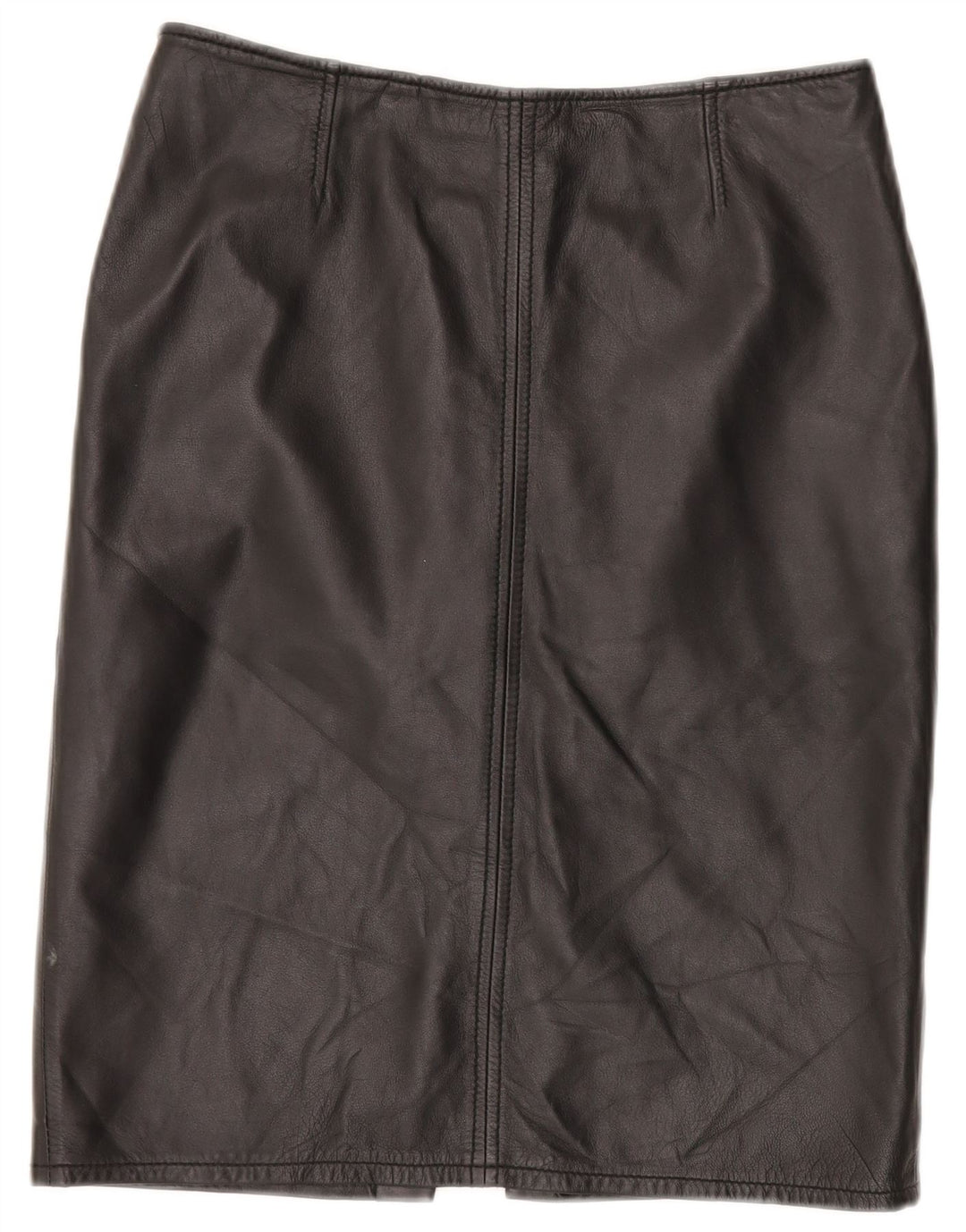 CONBIPEL Womens Niama Leather Skirt IT 42 Medium W32  Black Leather