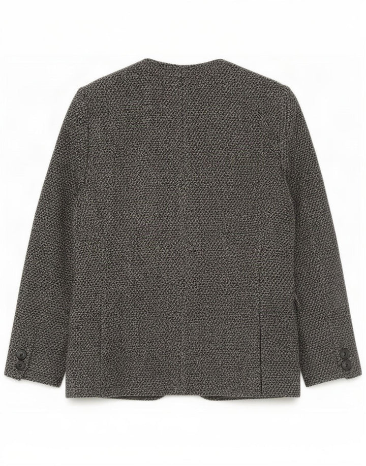 Vintage Womens 3 Button Blazer Jacket UK 14 Large Grey Wool