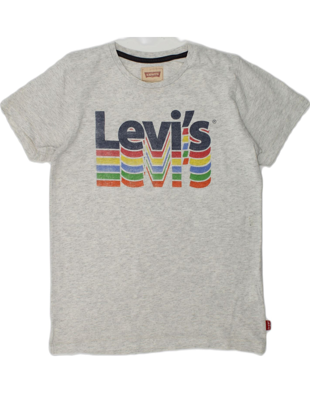 LEVI'S Boys Graphic T-Shirt Top 11-12 Years Grey Flecked Polyester | Vintage Levi's | Thrift | Second-Hand Levi's | Used Clothing | Messina Hembry 