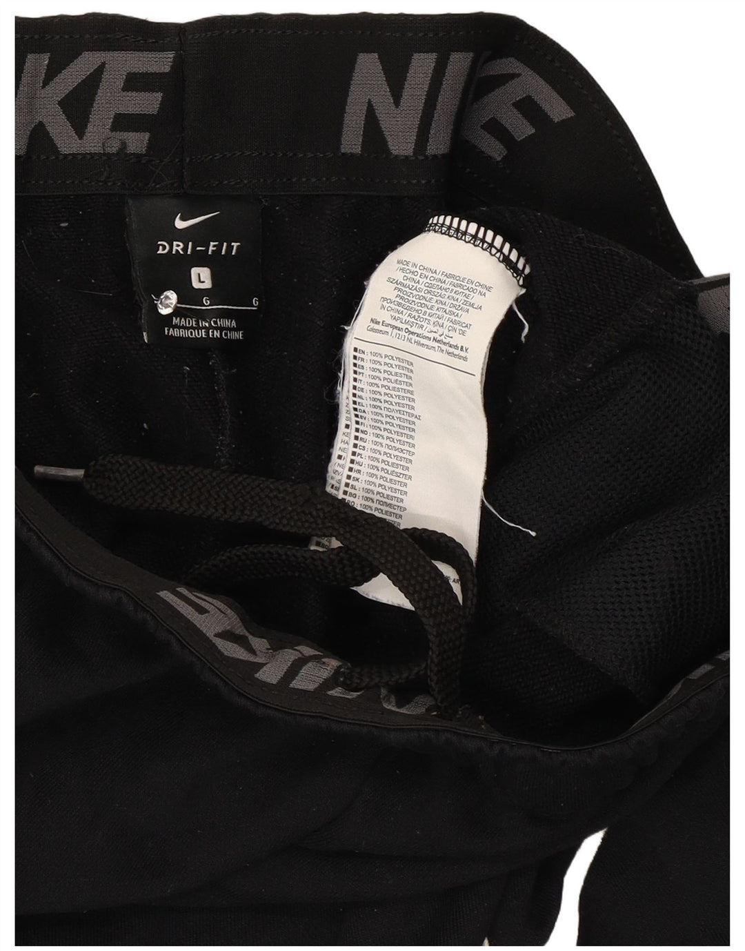 Nike Herre Dri Fit træningsdragt Bukser Joggers Large Sort Polyester