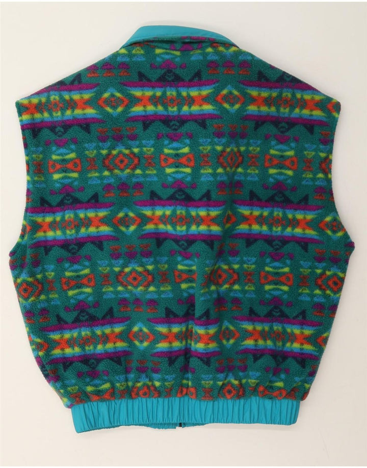 Aesse Mens Loose Fit Reversible Gilet UK 38 Medium Blue Geometric Polyamide