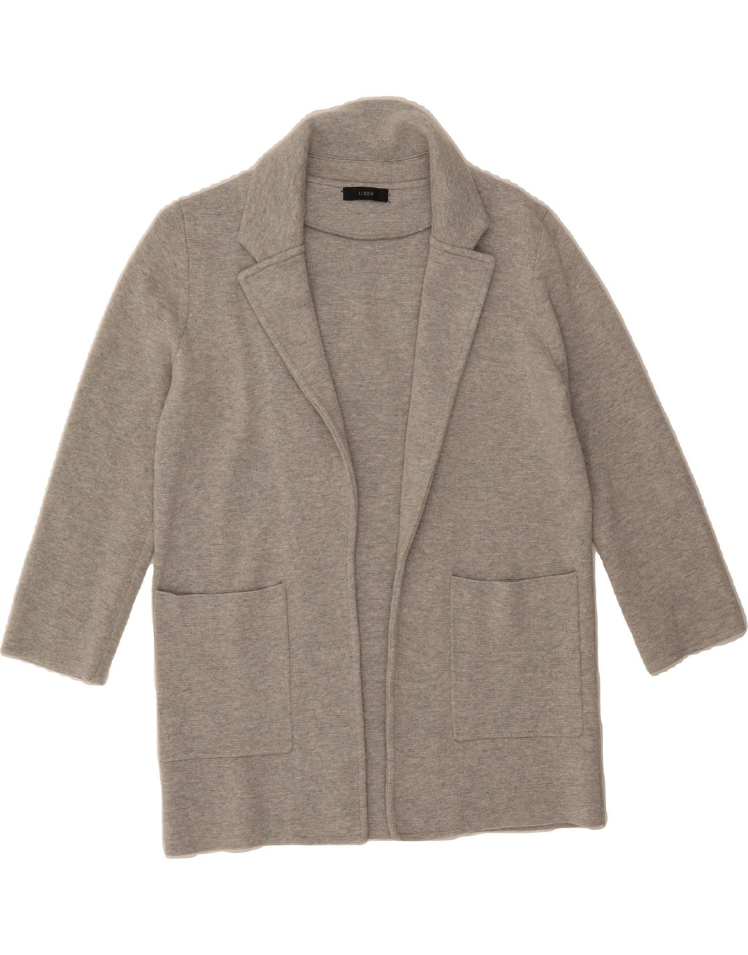 J. CREW Womens Longline Open Cardigan Sweater UK 14 Medium Grey Cotton Vintage J. Crew and Second-Hand J. Crew from Messina Hembry 