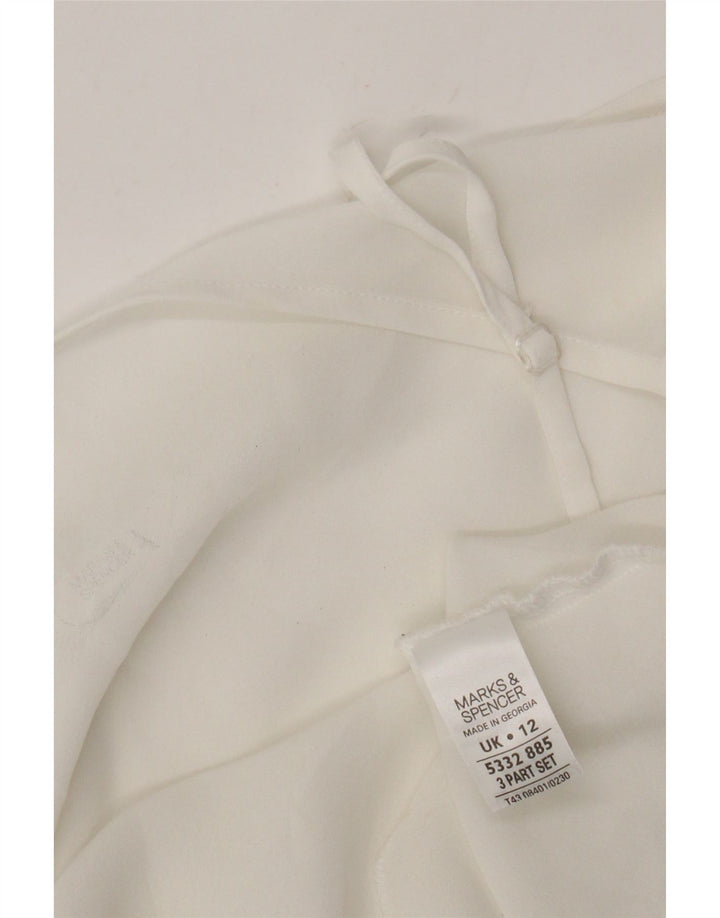 Marks & Spencer Haut caraco transparent pour femme UK 12 Polyester blanc moyen