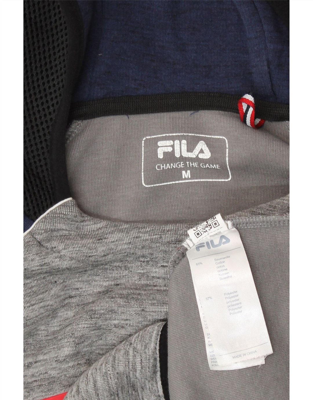 Fila Mens Graphic Hoodie Jumper Medium Grey Colourblock Cotton