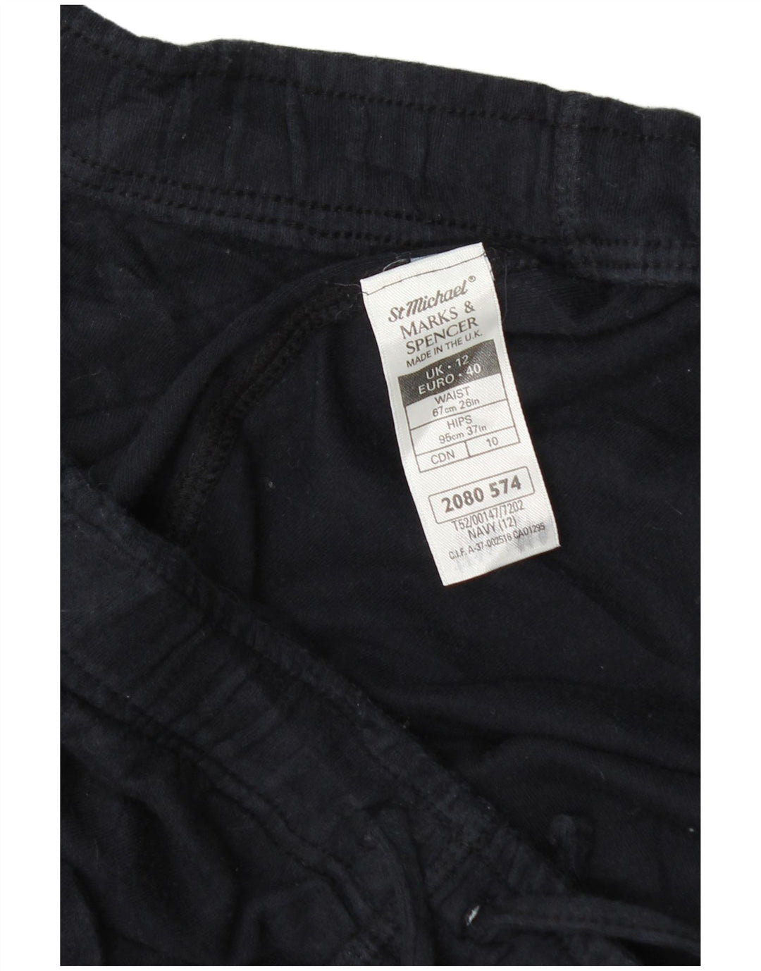 Marks & Spencer Womens Sport Shorts UK 12 Medium Navy Blue Cotton